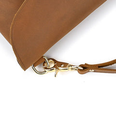 Vintage Small Leather Mens Side Bag Convertible Clutch Wristlet Shoulder Bag for Men
