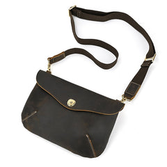 Vintage Small Leather Mens Side Bag Convertible Clutch Wristlet Shoulder Bag for Men