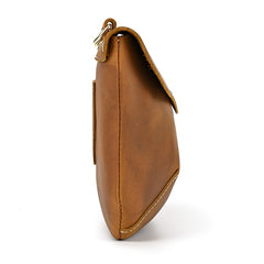 Vintage Small Leather Mens Side Bag Convertible Clutch Wristlet Shoulder Bag for Men