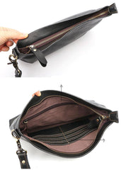 Vintage Black Soft Leather Mens Clutch Wallet Wristlet Bag Zipper Clutch Bag For Men - iwalletsmen