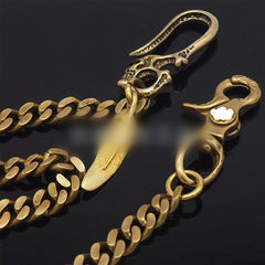 Cool Skull Mens Brass Wallet Chain Key Chain Wallet Gold Chain Pants Chain For Men - iwalletsmen