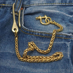 Badass Brass Gold 18'' Biker Wallet Chain Key Chain Wallet Chain Pants Chain For Men - iwalletsmen