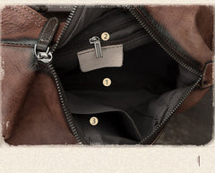 Vintage Brown LEATHER MENS One Shoulder Backpack Fashion Chest Bag Retro Brown Sling Bag For Men - iwalletsmen