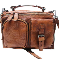 Vintage Brown Leather Mens Messenger Bag Handbag Shoulder Bag for men - iwalletsmen