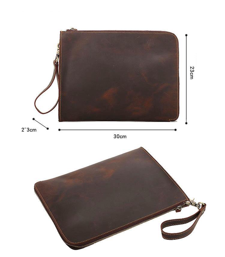 Men Wallet Leather Handbag Clutch bag Business Double Zipper Long Card  Holder Phone Purse (Dark Brown) - C218CQN4LSI | Billetera de cuero,  Monedero de tarjetas, Carteras de manualidades