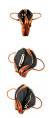 Vintage Brown Mens Leather Briefcase Work Handbag Black 14'' Computer Briefcases For Men - iwalletsmen