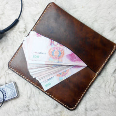 Vintage Coffee Leather Bifold Mens Long Wallet Leather Long Wallets for Men - iwalletsmen