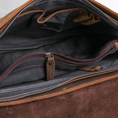 Vintage Coffee Leather Mens Briefcase Work Bag Laptop Bag Business Bag for Men - iwalletsmen