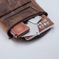 Vintage Cool Leather Mens Backpack Large Travel Bag Hiking Bag for men - iwalletsmen