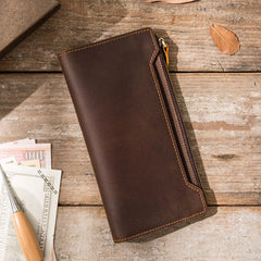Vintage Cool Mens long Wallet Leather Wallet Long Wallet for Men - iwalletsmen