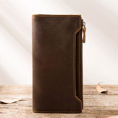 Vintage Cool Mens long Wallet Leather Wallet Long Wallet for Men - iwalletsmen