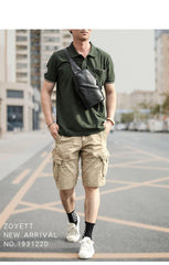 Vintage Dark Brown Leather Mens Chest Bag Black Sling Bag Sling Pack For Men - iwalletsmen
