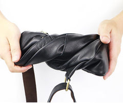 Vintage Dark Brown Leather Mens Chest Bag Black Sling Bag Sling Pack For Men - iwalletsmen