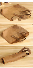 Vintage Dark Brown Mens Leather Briefcase Work Handbag Brown 15'' Computer Briefcases For Men - iwalletsmen