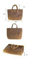 Vintage Dark Brown Mens Leather Briefcase Work Handbag Brown 15'' Computer Briefcases For Men - iwalletsmen