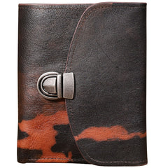 Handmade Leather Mens Graffiti Trifold billfold Wallet Vertical Small Card Wallet For Men - iwalletsmen
