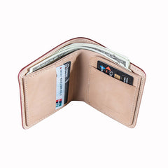 Vintage Handmade Leather Mens Small Wallet Bifold Wallet for Men - iwalletsmen