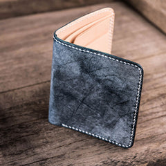 Vintage Handmade Leather Mens Small Wallet Bifold Wallet for Men - iwalletsmen