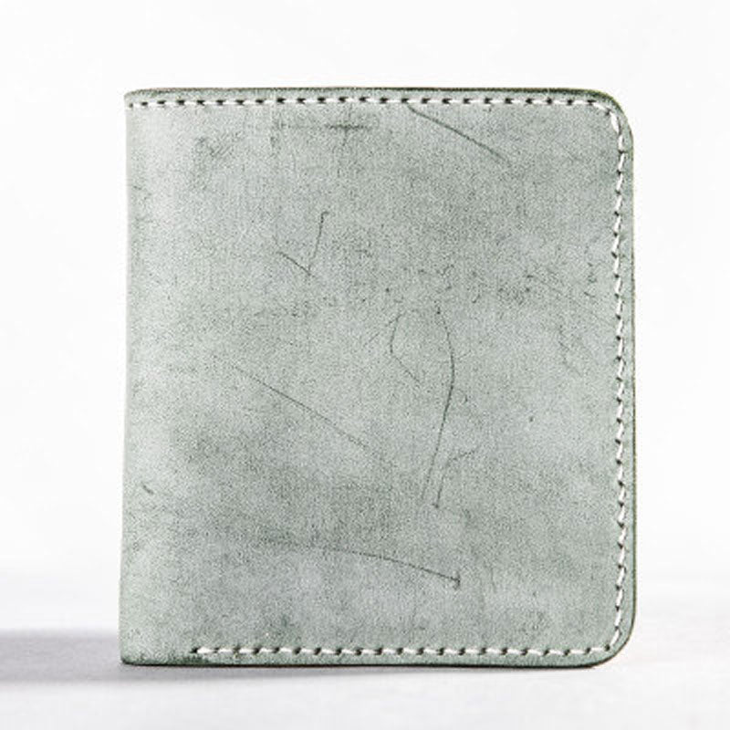 Vintage Handmade Leather Mens Small Wallet Bifold Wallet for Men - iwalletsmen