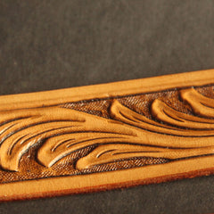 Handmade Vintage Yellow Brown Floral Tooled Leather Mens Belt Carved Leather Belt for Men - iwalletsmen