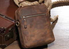 Vintage Leather Small Handbag Messenger Bag Shoulder Bag For Men - iwalletsmen