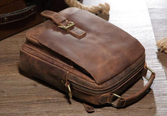 Vintage Leather Small Handbag Messenger Bag Shoulder Bag For Men - iwalletsmen