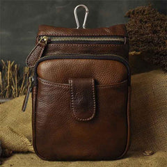 Vintage Leather Belt Pouches for Men Waist Bag BELT BAGs Shoulder Bags For Men - iwalletsmen