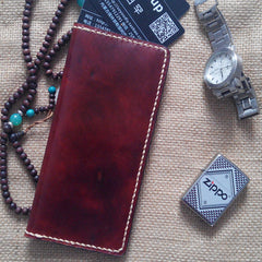 Vintage Leather Bifold Mens Long Wallet Leather Long Wallets for Men - iwalletsmen