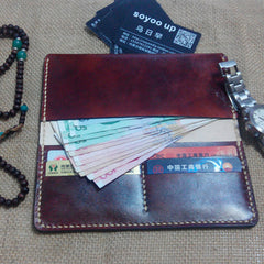 Vintage Leather Bifold Mens Long Wallet Leather Long Wallets for Men - iwalletsmen