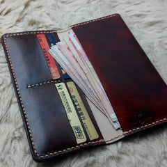 Vintage Leather Bifold Mens Long Wallet Leather Long Wallets for Men - iwalletsmen