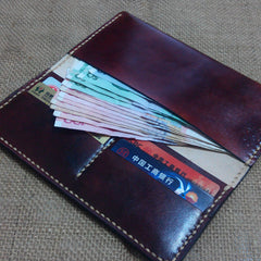 Vintage Leather Bifold Mens Long Wallet Leather Long Wallets for Men - iwalletsmen
