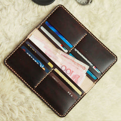 Vintage Leather Coffee Bifold Mens Long Wallet Leather Long Wallets for Men - iwalletsmen