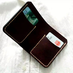 Vintage Leather Coffee Mens Small Wallet Leather Bifold Wallets for Men - iwalletsmen