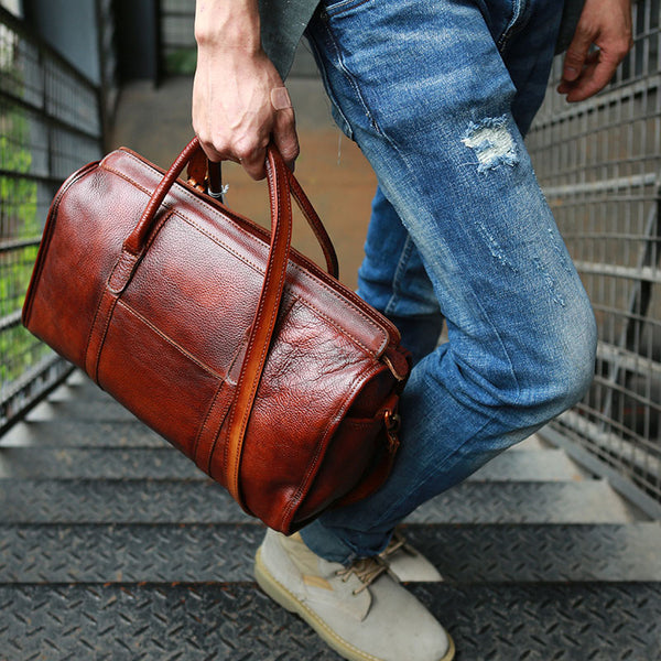Vintage Leather Cool Mens Handbag Shoulder Bag Travel Bag for men - iwalletsmen