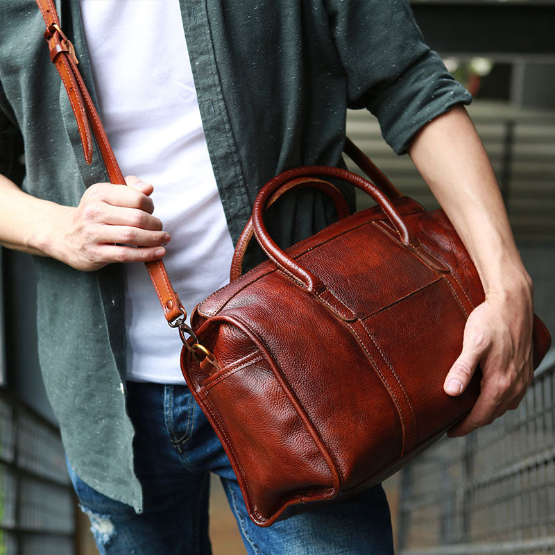 Vintage Leather Cool Mens Handbag Shoulder Bag Travel Bag for men - iwalletsmen