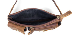 Vintage Leather Fanny Pack Mens Waist Bag Hip Pack Belt Bag Bumbag for Men