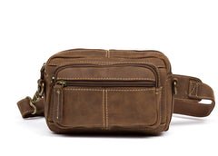 Vintage Leather Fanny Pack Mens Waist Bag Hip Pack Belt Bag Bumbag for Men