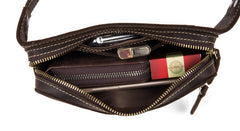 Vintage Leather Fanny Pack Mens Waist Bag Hip Pack Belt Bag Bumbag for Men