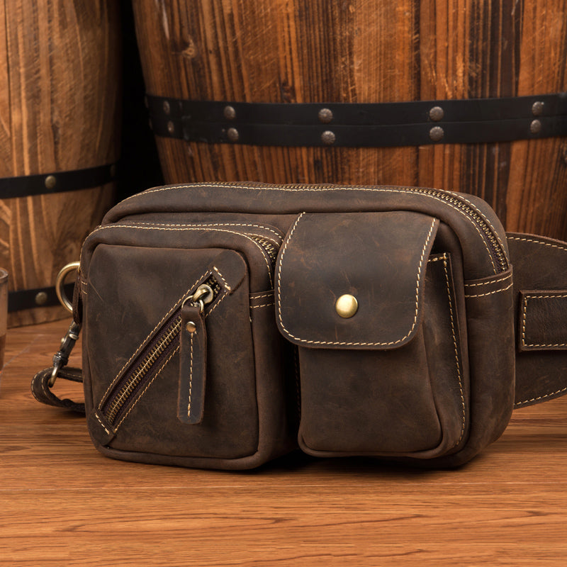 Leather Mens Fanny Pack Waist Bag Hip Pack Belt Bag Bumbag for Men –  iwalletsmen