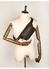 Vintage Leather Fanny Pack Mens Waist Bag Hip Pack Belt Bag Bumbag for Men