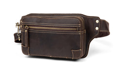 Vintage Leather Fanny Pack Mens Waist Bag Hip Pack Belt Bag Bumbag for Men