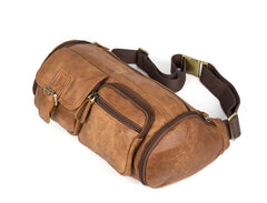 Vintage Leather Fanny Pack Mens Waist Bag Hip Pack Belt Bag Bumbag for Men