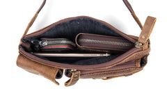 Vintage Leather Fanny Pack Mens Waist Bag Hip Pack Belt Bag Bumbag for Men