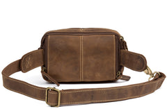Vintage Leather Fanny Pack Mens Waist Bag Hip Pack Belt Bag Bumbag for Men