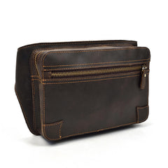 waist pack bag​ Vintage Leather Fanny Pack Mens Waist Bag Leather Hip Pack Leather Belt Bag for Men