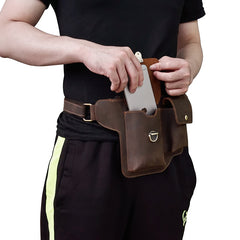 Vintage Leather Fanny Pack Mens Waist Bag Hip Pack Belt Bag for Men - iwalletsmen