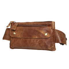 Vintage Leather Fanny Pack Mens Waist Bag Hip Pack Belt Bag for Men - iwalletsmen