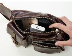 Vintage Leather Fanny Pack Mens Waist Bag Hip Pack Belt Bag for Men - iwalletsmen