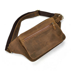 leather waist bag Vintage Leather Fanny Pack Mens Waist Bag Leather Hip Pack Leather Belt Bag for Men