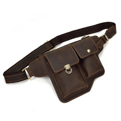 Vintage Leather Fanny Pack Mens Waist Bag Hip Pack Belt Bag for Men - iwalletsmen